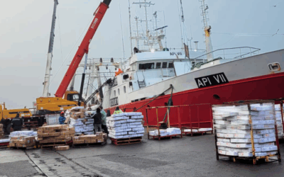 Puerto Deseado: seis buques y más de 200 toneladas reactivaron el puerto en un solo día